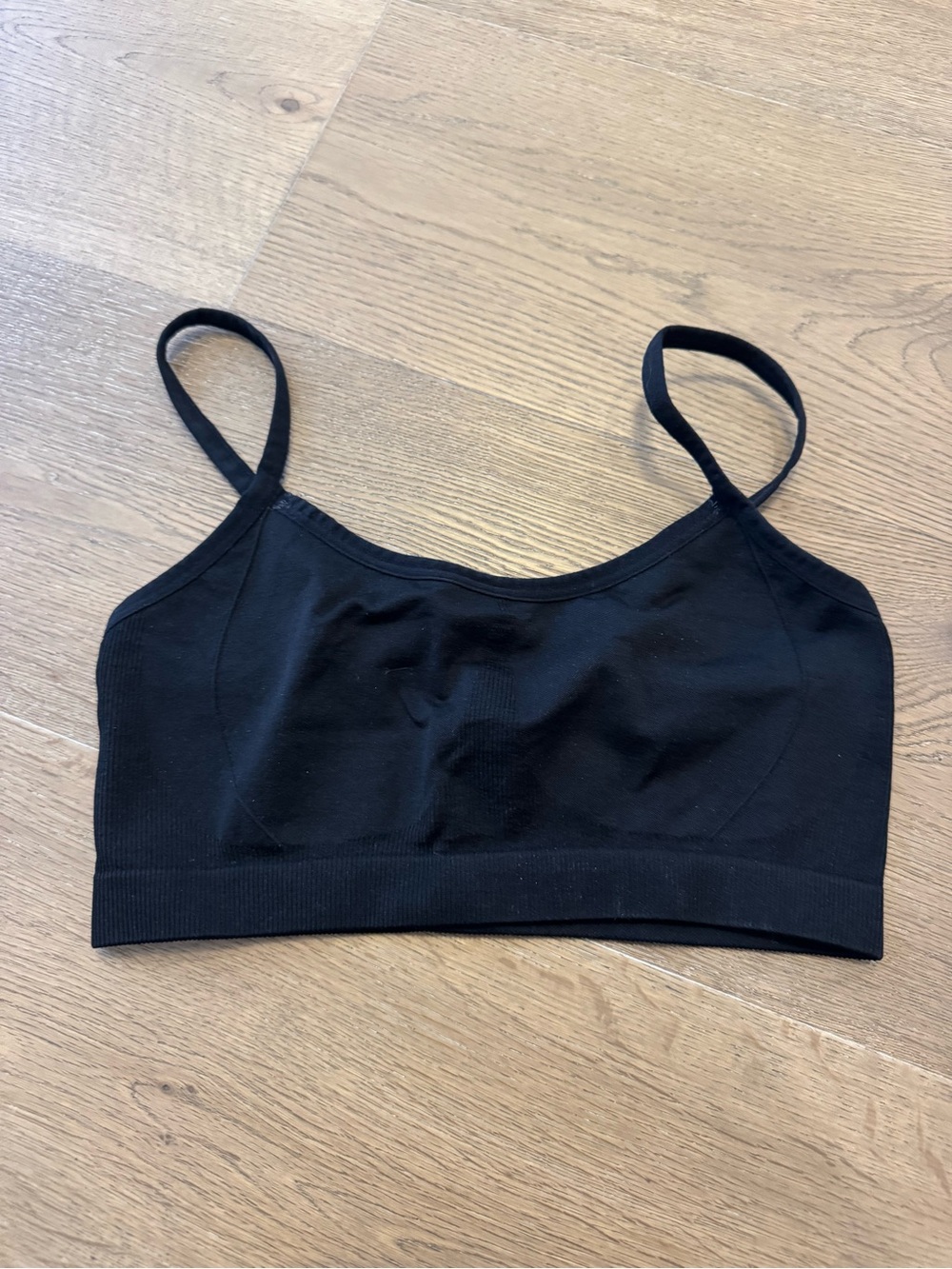 Colsie Black Seamless Bralette with Thin Straps